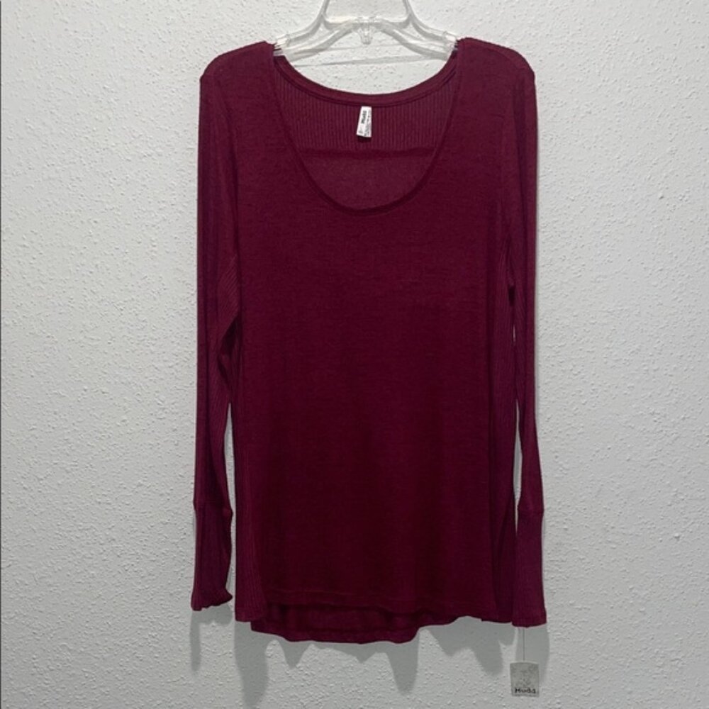Mudd Deep Red Long Sleeve Blouse